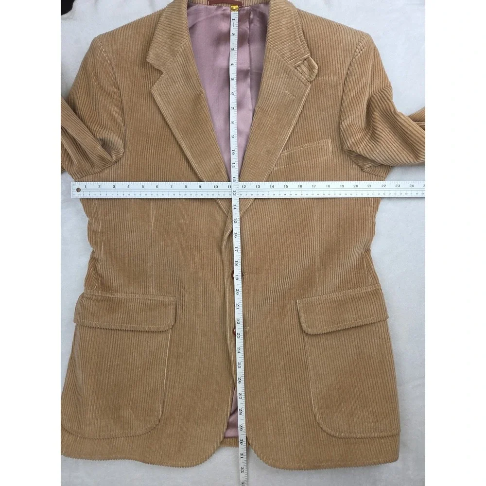 Vtg English‎ Manor Corduroy Suede Elbow Patch Sport Coat Blazer Tan Men's 42R